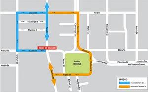 Use alternative routes while the top of Tory Street is closed to traffic.
